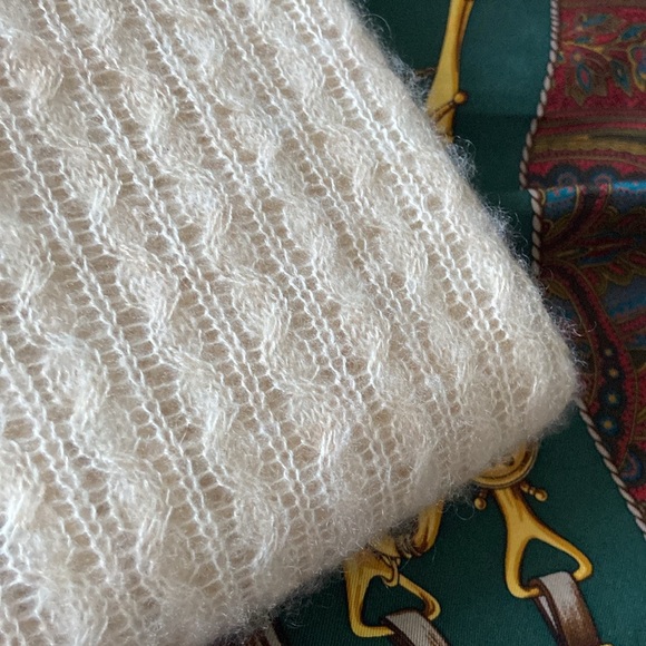 Margaret O’Leary Cashmere Spun Silk Sweater Cream Ivory Small - Picture 12 of 14